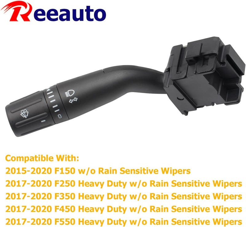Reeauto Multi-Function Combination Windshield Wiper, Turn Signal, Dimmer Switch w/o Rain Sensitive Wipers Compatible with 2015-2018 F150, 2017-2019 F250 F350 - Replaces OE# SW12074, FL3Z13K359AA - Image 2